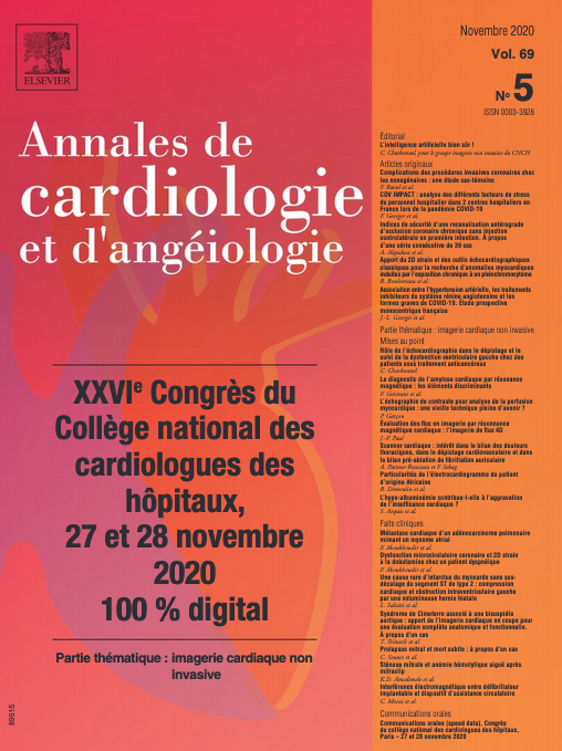 Annales de Cardiologie et d’Angéiologie, volume 69