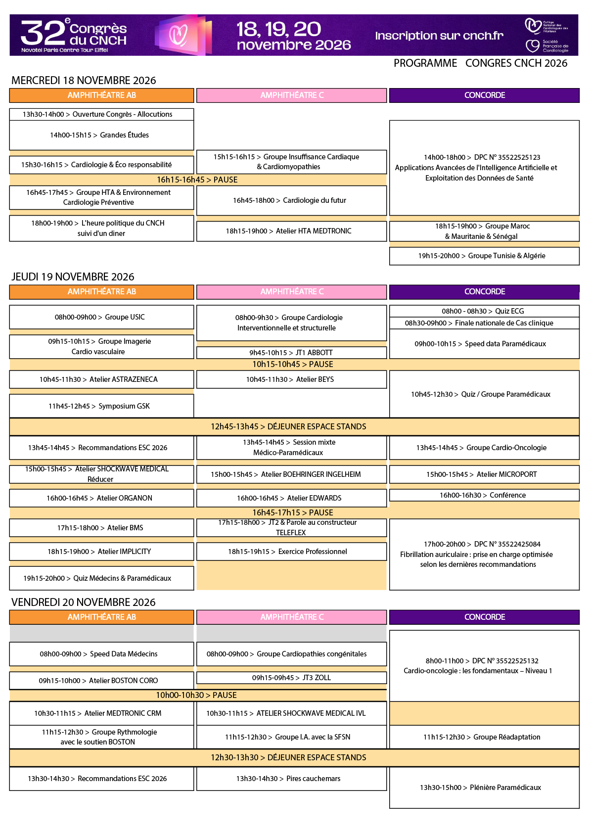 Programme 2026 | CNCH
